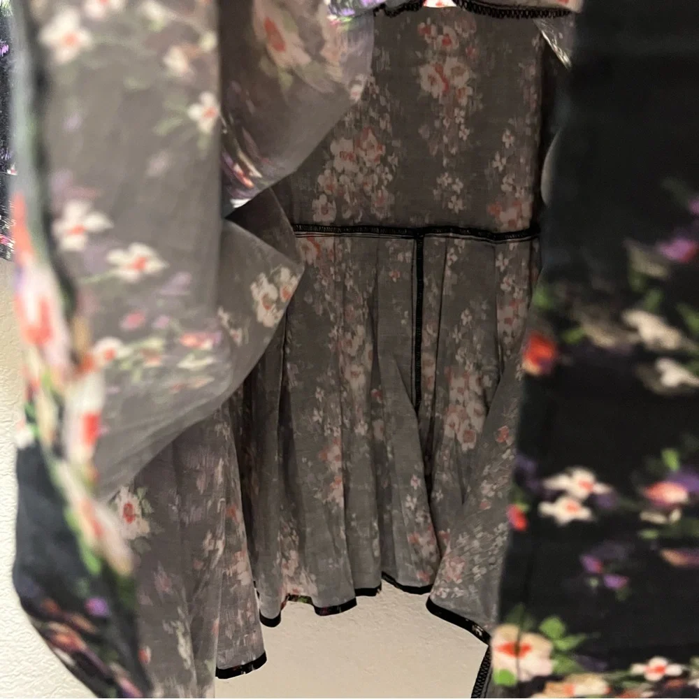 Tuckernuck Tate Dress Onyx Falling Flowers Bouquet Floral Ruffle Pleated Hem 3XL - Picture 11 of 11